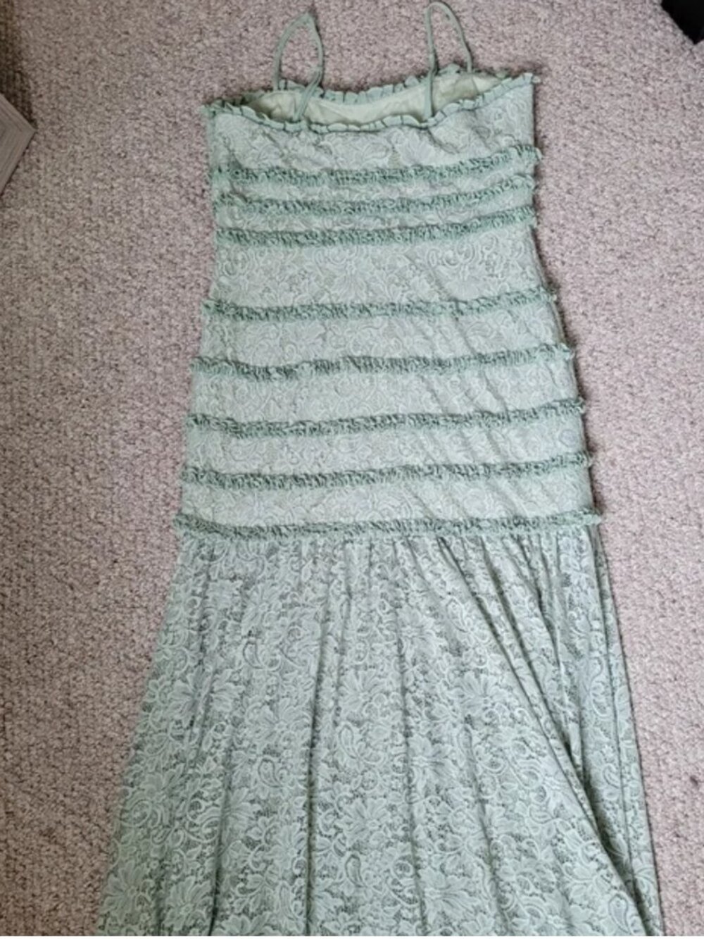 Anthropologie BHLDN Maxi Lace Mint Green Color Dress size XL - Picture 3 of 5